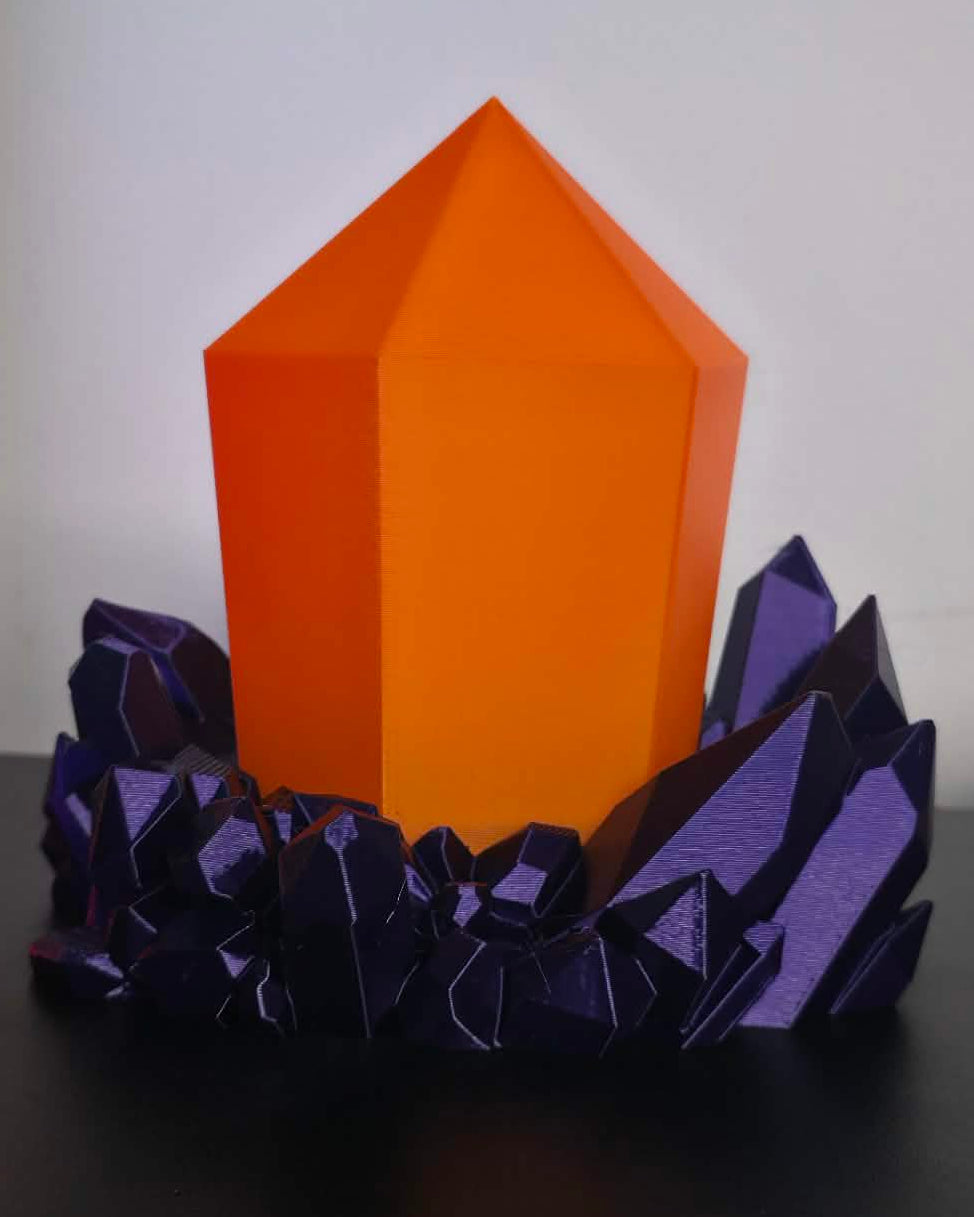 Purple Crystal Cluster Lamp