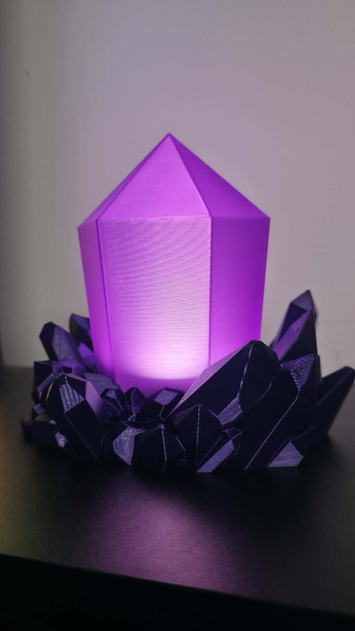 Purple Crystal Cluster Lamp