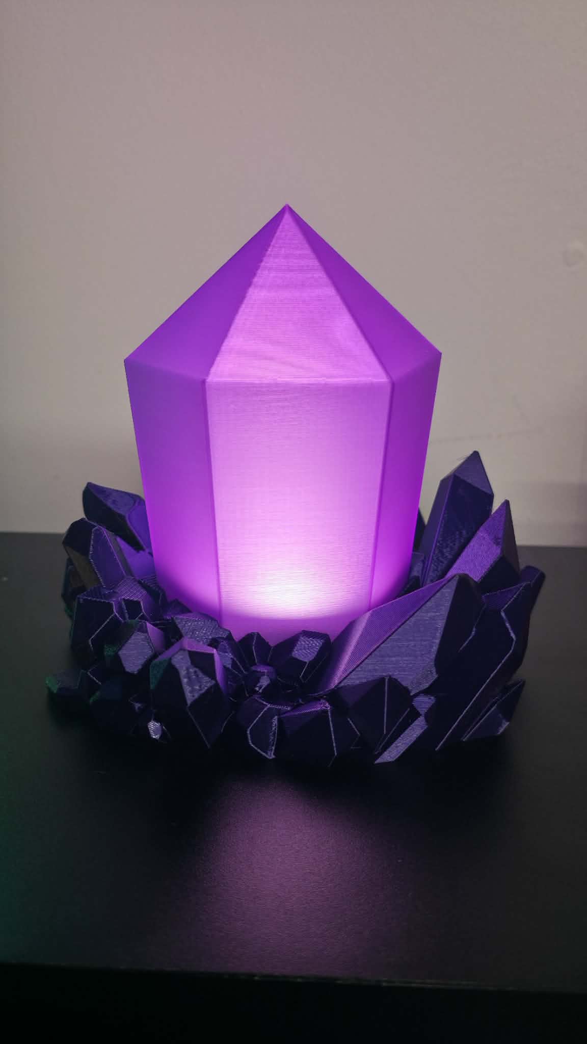 Purple Crystal Cluster Lamp
