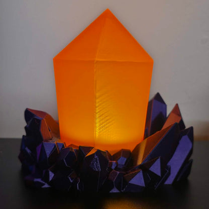 Purple Crystal Cluster Lamp