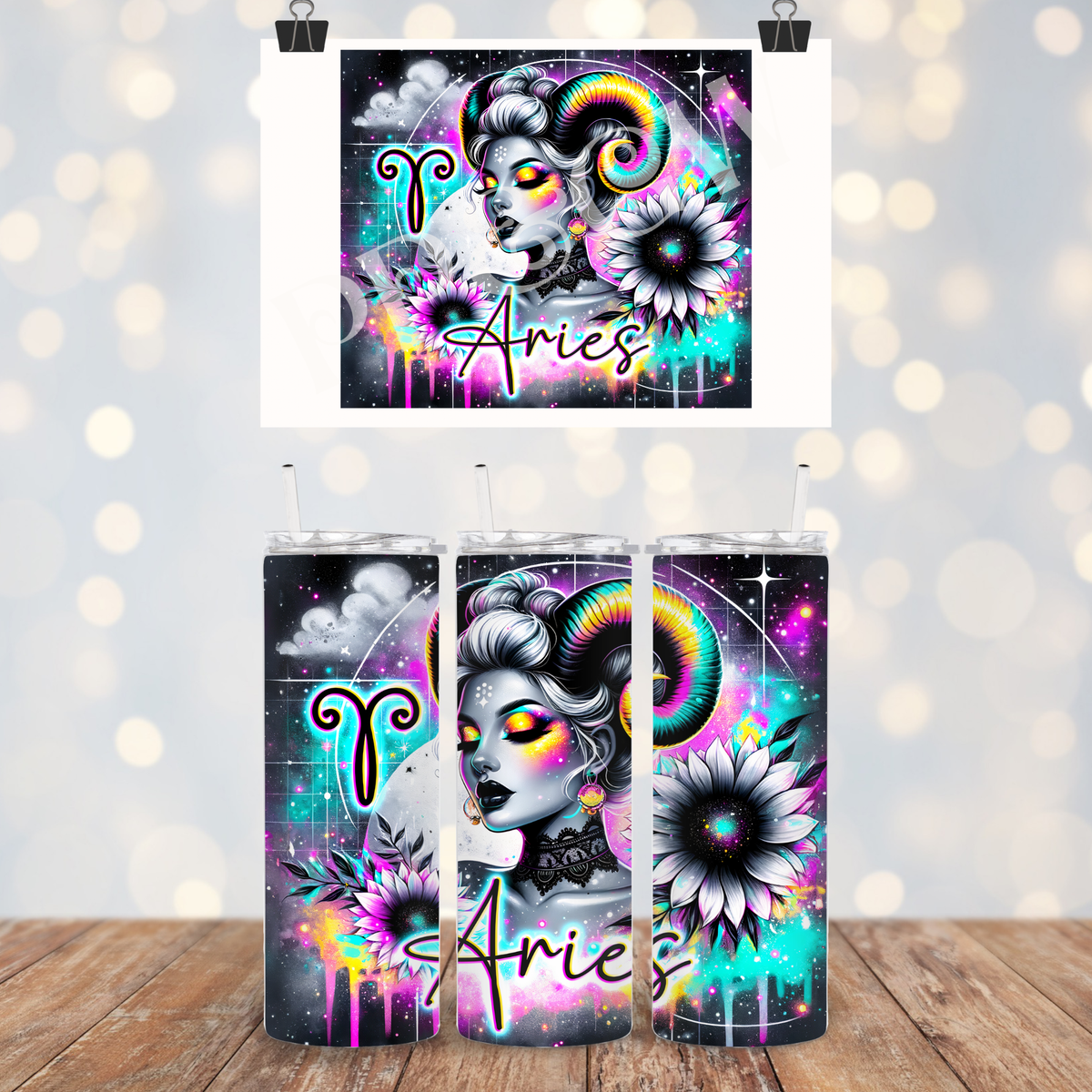 20oz Neon Astrology Zodiac Star Sign Tumblers 🔮