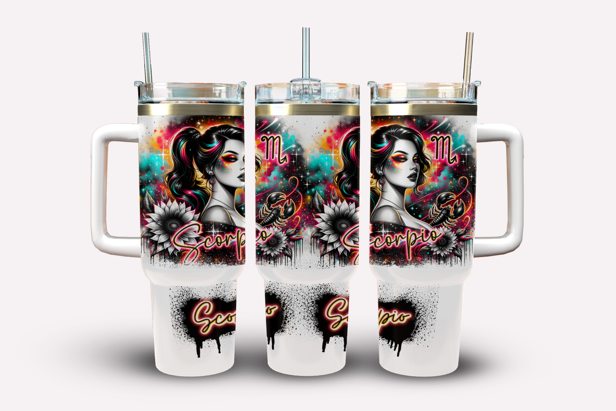 40oz Neon Astrology Star Sign Tumblers 🔮