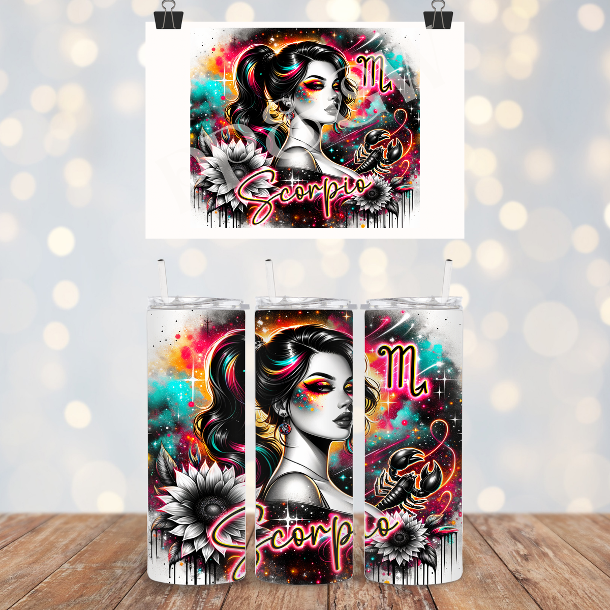 20oz Neon Astrology Zodiac Star Sign Tumblers 🔮