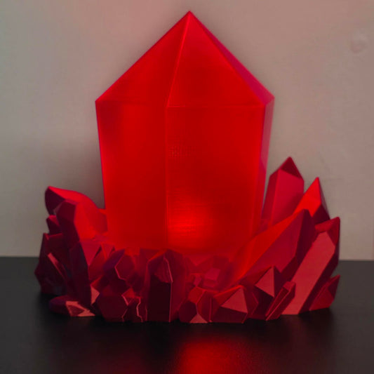 Red Crystal Cluster Lamp