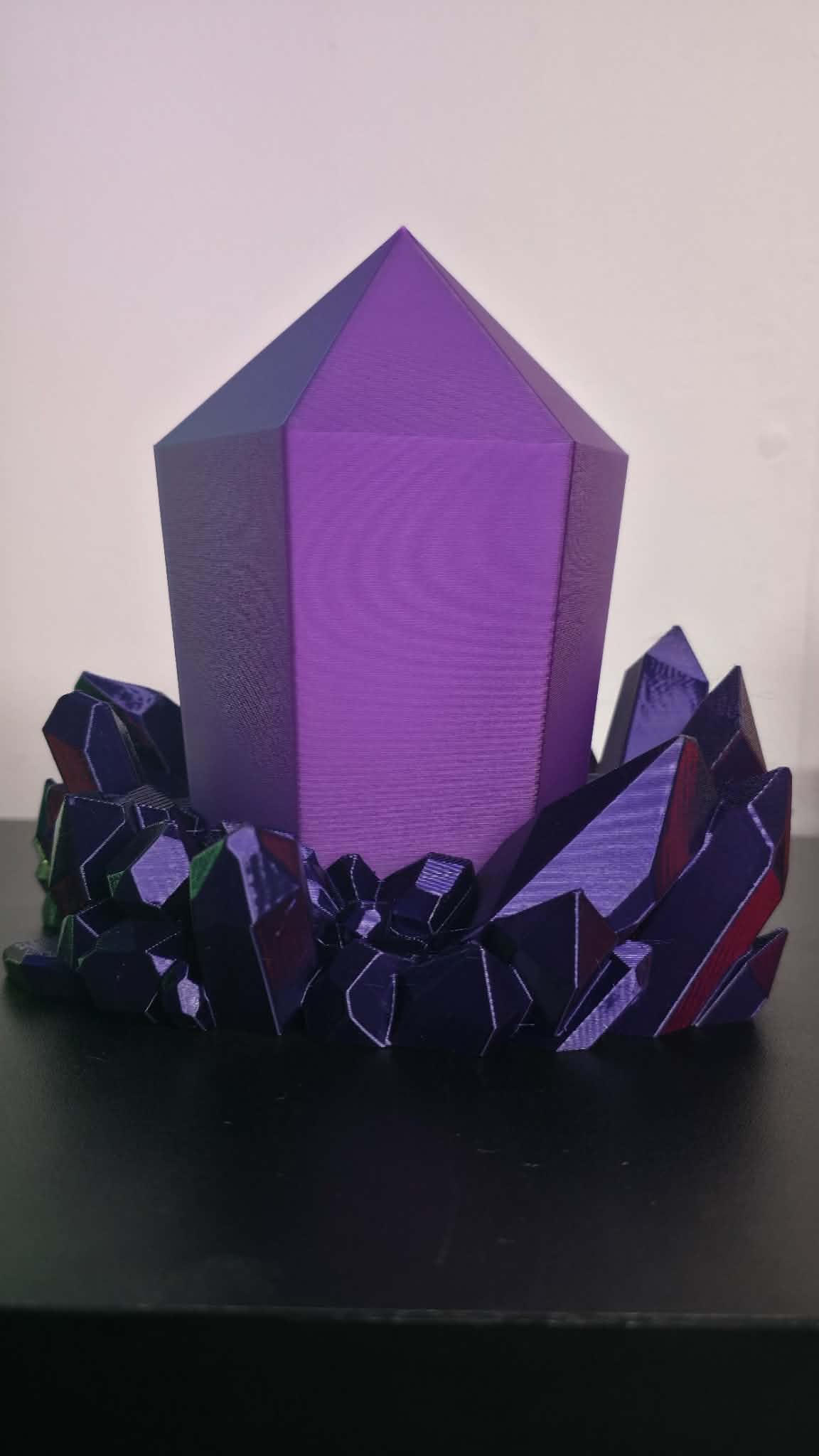 Purple Crystal Cluster Lamp