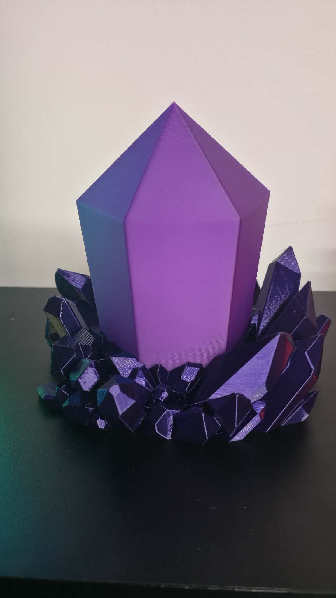 Purple Crystal Cluster Lamp